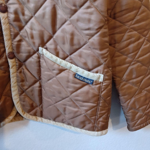 LAVENHAM Quilted Corduroy Collar Coat Size 38 Camel Gift From Japan - Picture 4 of 8