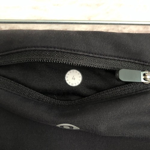 Lululemon Speed Tight V Womens 4 Black Zip Pocket Yoga Athleisure - Picture 9 of 14