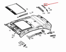 Mercedes-Benz GLC X253 Roof Absorber Rear Upper Centre Left A2536929300