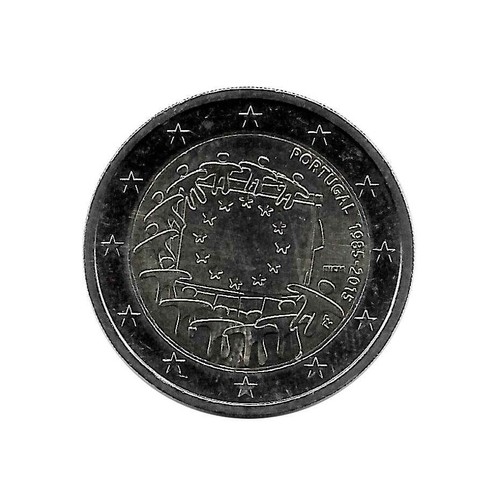 Original 2 Euro Coin Portugal Flag European Union 30 years Year 2015 UNC