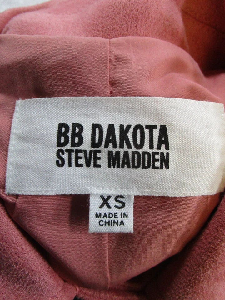Bb Dakota X Steve Madden Jacket Womens Xs Pink Faux Suede Full Zip * - Image 3 of 4
