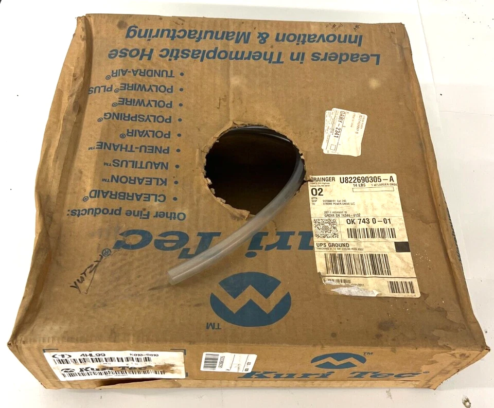 KURI TEC 4HL99 K010-0810 PVC TUBING CLEAR  I.D. 3/8" O.D. 5/8" - Image 3 of 3