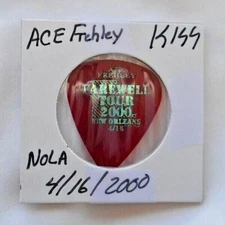 Kiss  Ace Frehley Tour Issued Guitar Pick New Orleans Louisiana 4/16/2000 