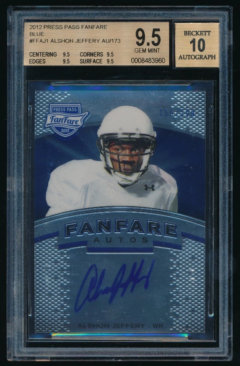 Alshon Jeffery Press Pass Fanfare Gridiron Graphs #GGAJ Blue