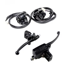 For Harley 1" Switch Controls Housing w/Master Cylinder Brake Clutch Lever Black