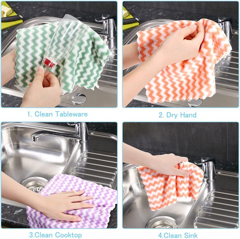 HFGBLG Cotton Dish Rags Tidy Dish Cloths Bulk Dish Towels Set of 12