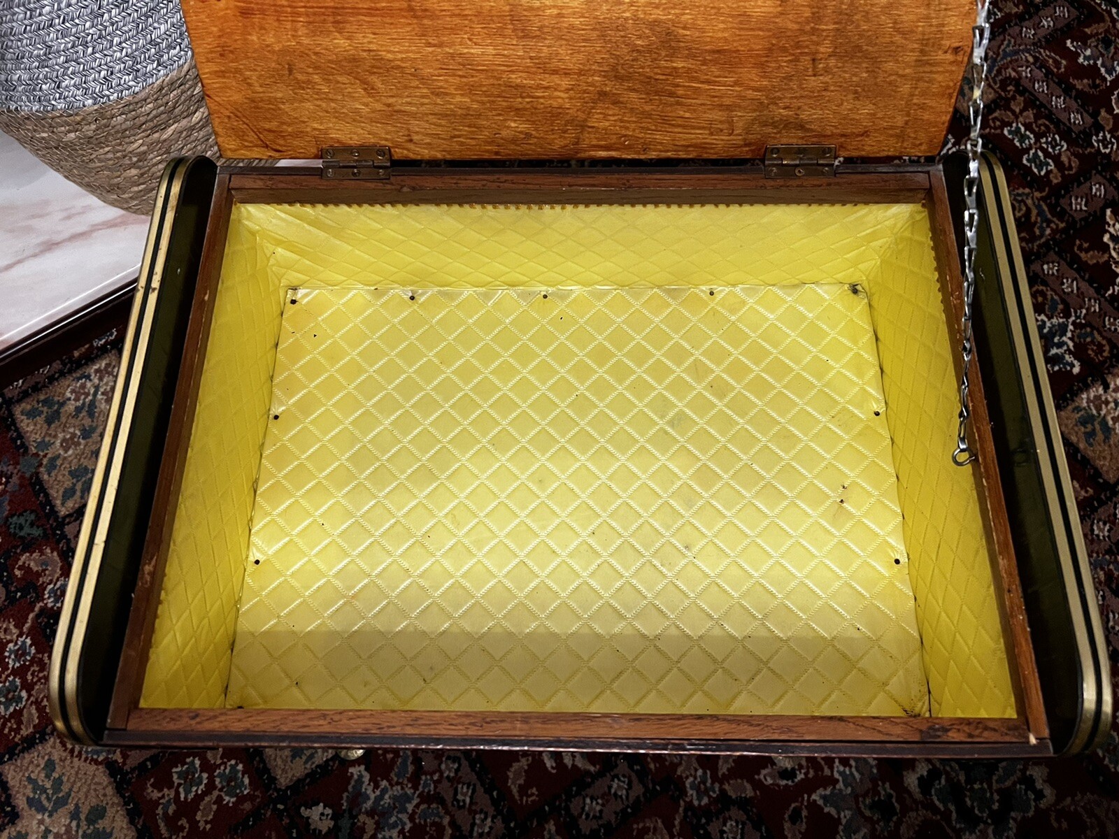 antique, vintage sewing box,ebony legs,side table eBay