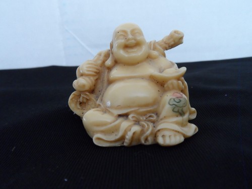 Happy Budda Ivory Resin Statues set of 5 - Picture 7 of 8