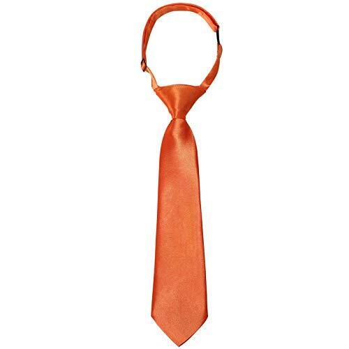 Ties for Kids Boys Necktie Adjustable - Woven S (age 6 month - 5 years) Orange - Picture 1 of 7
