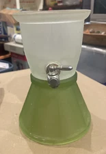 Antique Nesbitt Soda Fountain Syrup Dispenser Deco Green Glass Uranium SEE NOTES