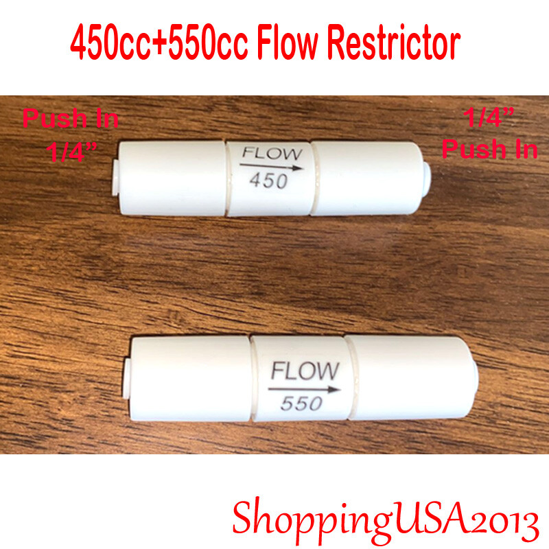 50GPD Flow Restrictor 300CC 1/4\" Quick Connect For RO Reverse Osmosis...