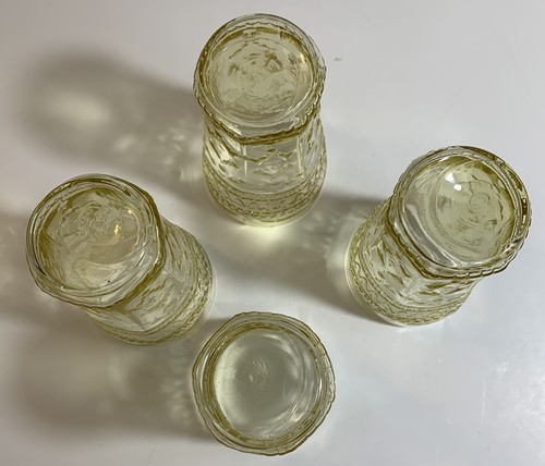 VTG 4 Federal Patrician Spoke Amber Depression Glass Juice Glasses 4"x2" 1933-7 - Picture 5 of 9