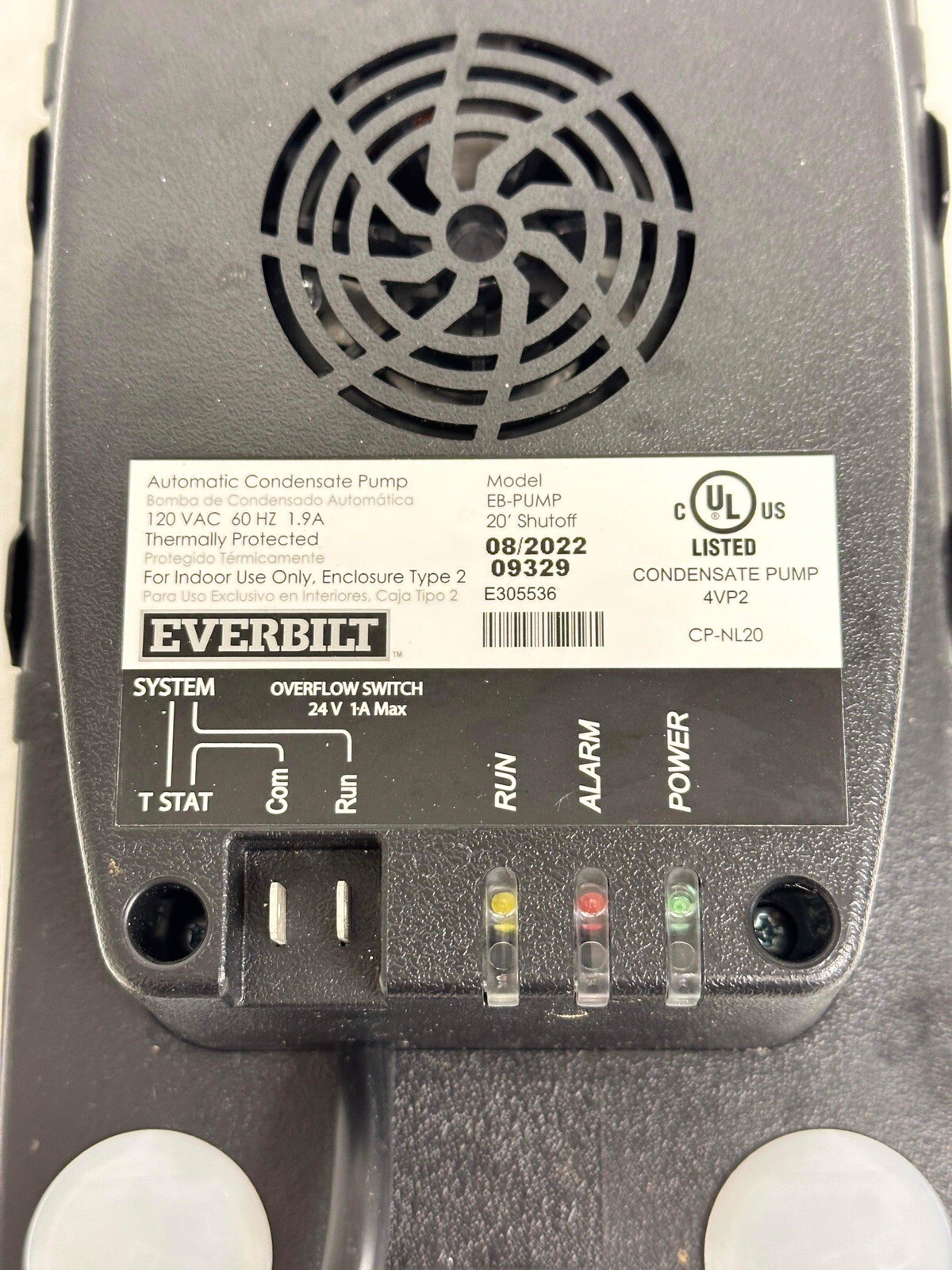 Everbilt 1/30 HP Condensate Pump With Hose HVAC Pump 120V (EBPUMPT