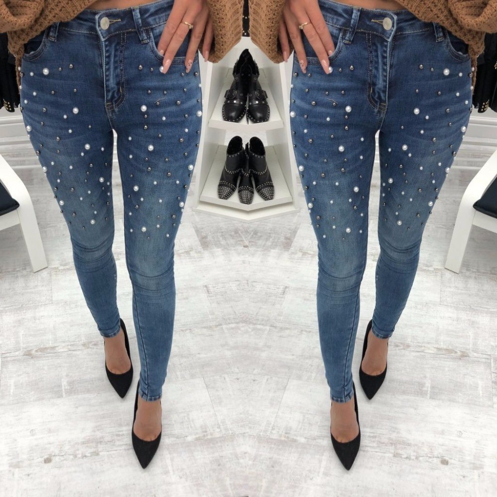 Women Denim Skinny Ripped Pants High Waist Stretch Jeans Slim Pencil Trousers Ebay