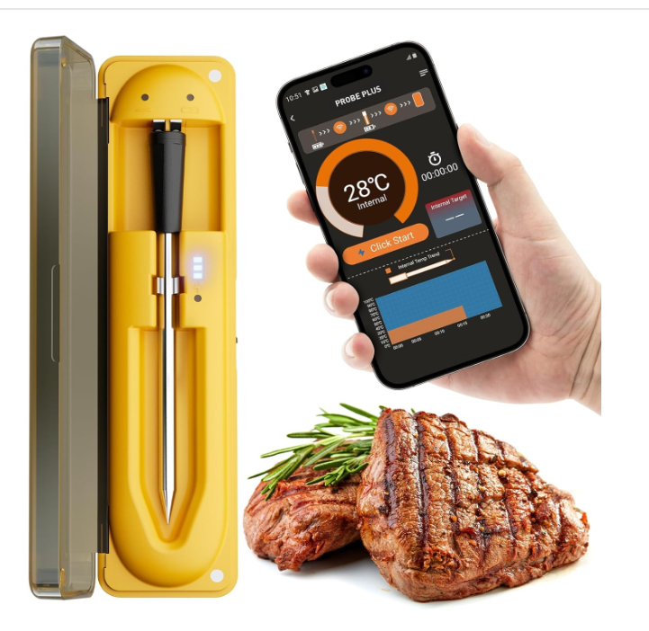 Wireless Meat Thermometer with 493FT Long Wireless Range, Instant Read Digital F