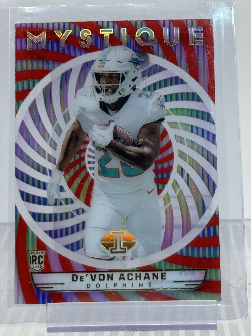 DE'VON ACHANE 2023 ILLUSIONS MYSTIQUE ROOKIE RED ACETATE RC /199 Q2725