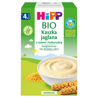 Hipp BIO Millet Porridge Rice/Corn Gluten-Free 4 Months No Sugar 200g (7.05oz)