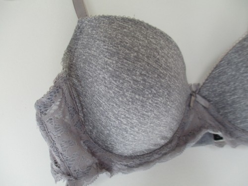 Rampage Intimates Women's Size 34 B Solid Gray Underwire Bra with Lace - Picture 2 of 12