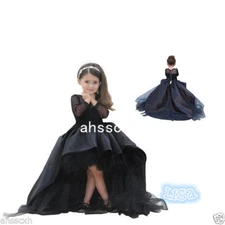2020 Ball Gown Flower Girl Dresses Little Girls Party Dress Black Pageant Gowns