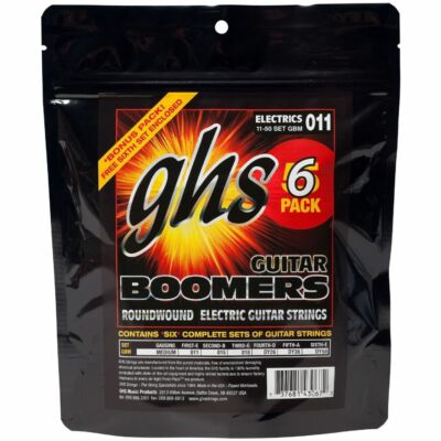 GHS Boomers - GBM - Electric Guitar String Set, Medium, .011-.050, 6-Pack