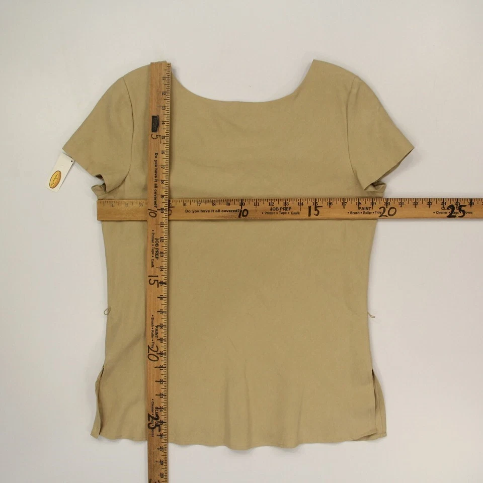 Talbots Mujeres Seda Lino Conjunto de 2 Piezas Camisa Falda Larga Talla 12 Bronceado Cápsula Lagenlook Foto 3 de 4