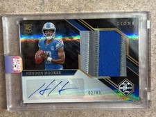 2023 Panini Limited Hendon Hooker Jumbo Gold Spotlight Patch Auto /49 RC Lions