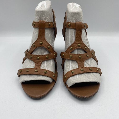 Ralph Lauren Hilda Wedge Sandal Leather Brown Womens Size 6.5 - Picture 2 of 9