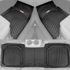 3PC Black Waterproof Automotive Rubber Floor Mats Liner for Car Van SUVs Truck