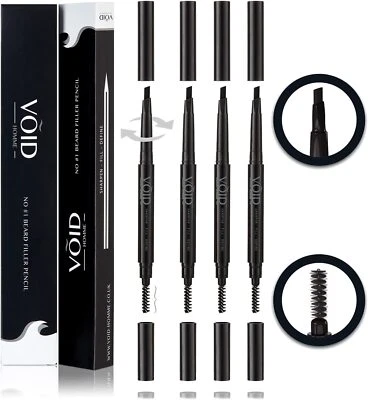 VOID Homme Beard Filler Pencil Kit (Pack of 4) Mens Beard Pen, Beard Filler Pen