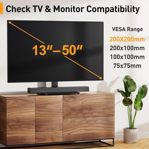 Height Adjustable Tabletop Swivel TV Stand for 13-50 Inch TVs - Secure & Stylish - Picture 4 of 10