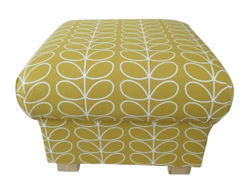 Orla Kiely Fabric Storage Footstool Abacus Linear Stem Multi Stem Pouffe Mustard - Picture 32 of 75
