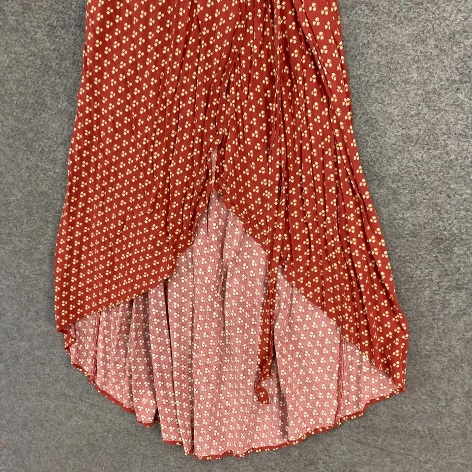 Vestido Rip Curl Feminino Grande Marrom Floral Manga Curta Decote V Midi 22010 - Imagem 3 de 4