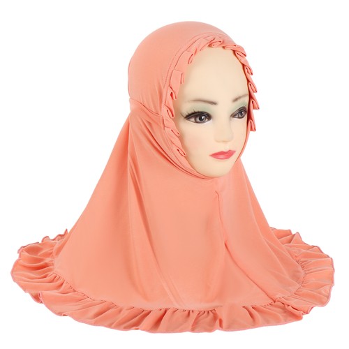 2-6Y Children Girls Full Cover Headscarf Hijab Muslim Kids Instant Scarves Wrap - Picture 21 of 31
