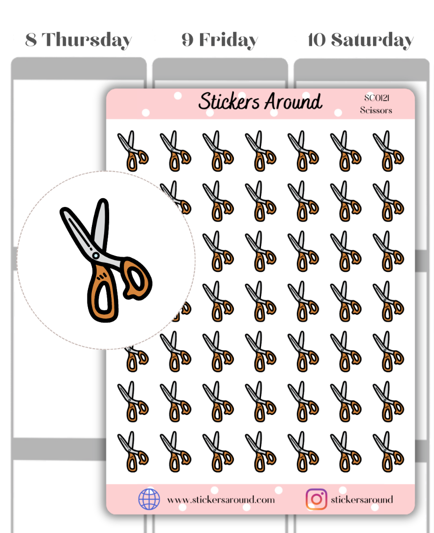Scissors Icon Planner Sticker, Haircut Planner Sticker, Calendar & Journal-image