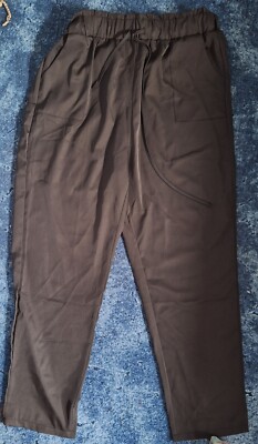 Black Baggy Silky Trousers Size XL