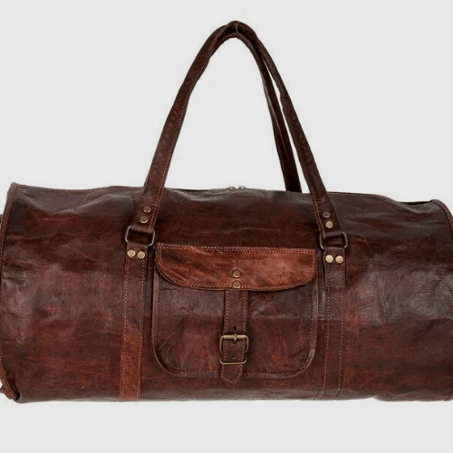 Damen Leder Reisegepäck Duffel Schulter Rund Reißverschluss Taschen Wochenende - Bild 1 von 1