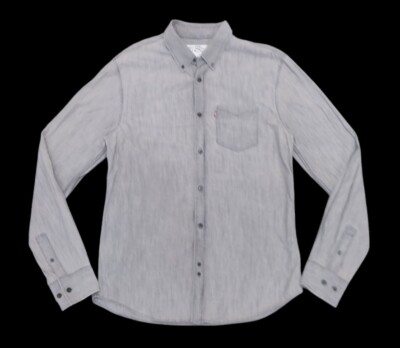 Levi Strauss Co Casual Denim Shirt Grey Classic One Pocket