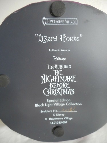 Disney's Hawthorne Village Nightmare Before Christmas Lizard House Black Light - Picture 6 of 7
