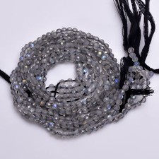 100 Natural Labradorite Gemstone Round Faceted Beads 3X3 mm Strand 13" EB-240