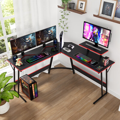 L Shaped Desk Corner Gaming Desk Computer Desk with Large Desktop Work Place