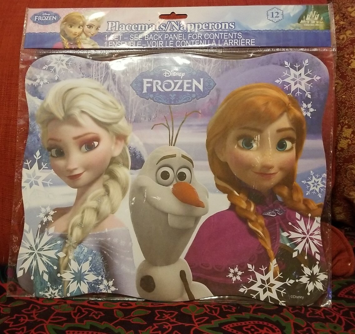 Disney Frozen Placemats Set of 12 paper 13"×10.5" Anna & Elsa New