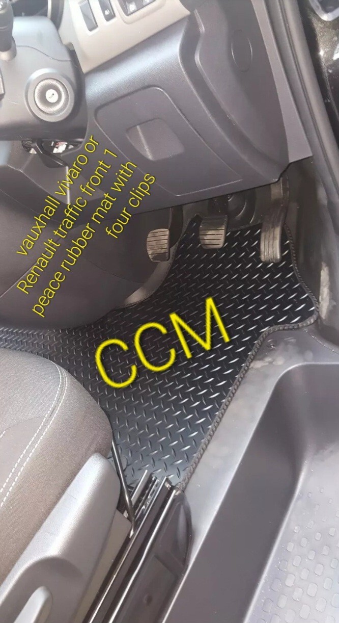 JVL Black Rubber Front Floor Mat For Vauxhall Vivaro 2014+ – With 4 Clips-235673