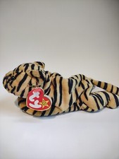1995 TY Stripes the Tiger Beanie Baby with PVC Pellets RETIRED