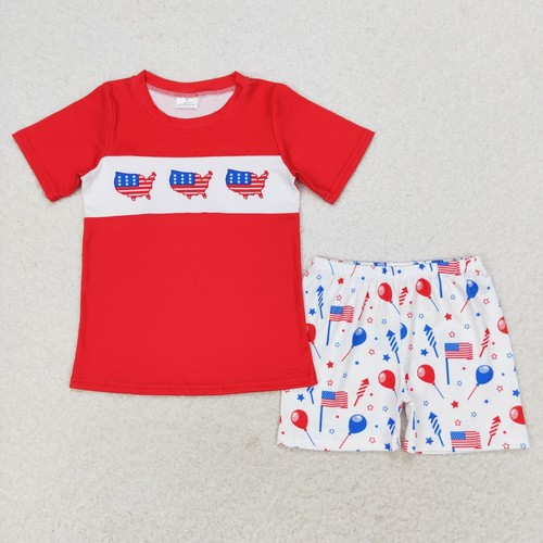 Patriotic Sibling Celebrate the 4th of July Flags Balloon Boutique Clothes Set - Picture 3 of 11