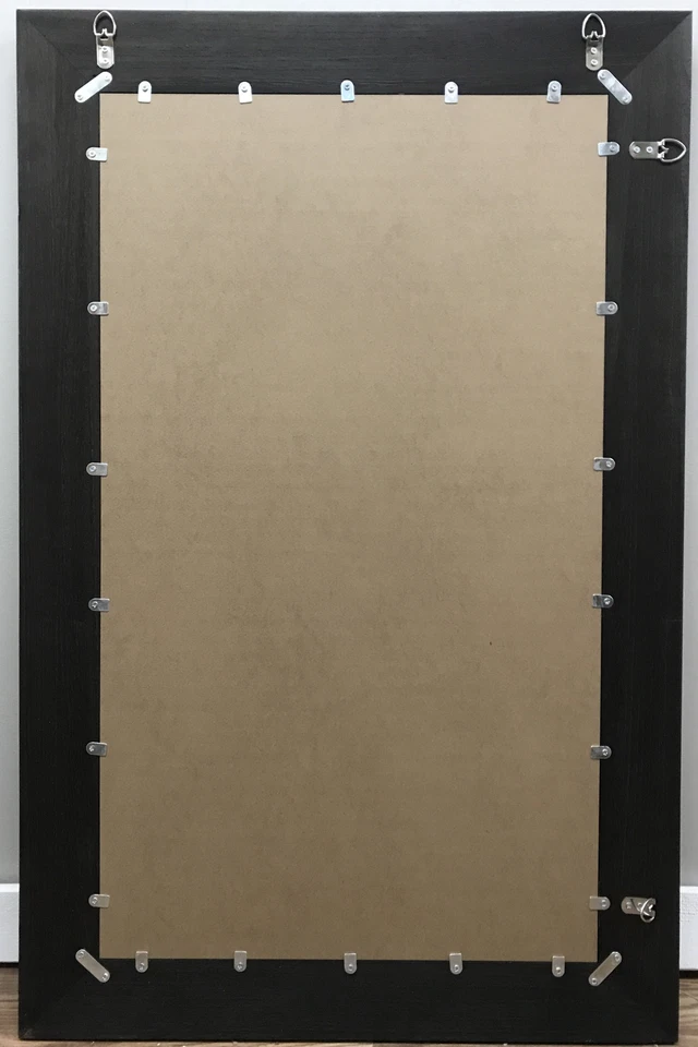 Rustic Wooden Carved Brown Frame Wall Mirror, Vertical or Horizontal, 40" x 26" - Image 3 of 4