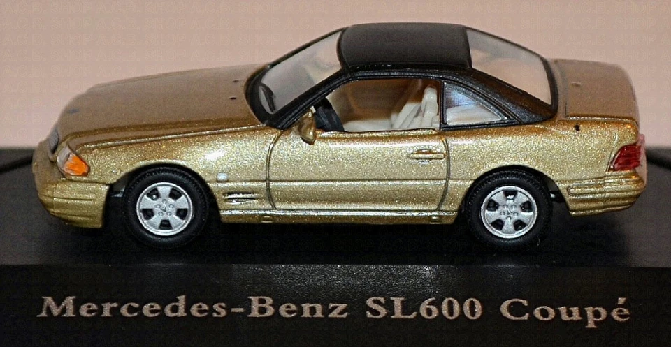 Mercedes-Benz Sl 600 Cabriolet Con Hardtop 1998-2002 R129 Oro 1:87 Schuco 25341 - Immagine 3 di 4