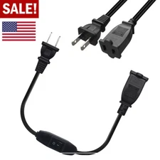 Extension Cord, 2-Prong Polarized Extension Cord with On Off Switch for Chargers