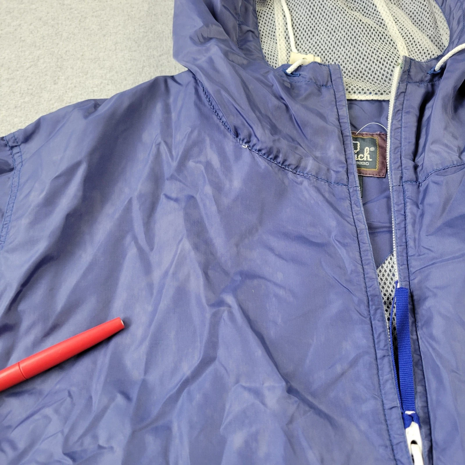 Woolrich Windbreaker Jacket Mens Medium VTG 80s Hooded Full Zip Pockets - product detail image 12