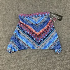 Miraclesuit Bandini Tankini Top Womens Size 8 Blue Multicolor Bandeau Swim NWT