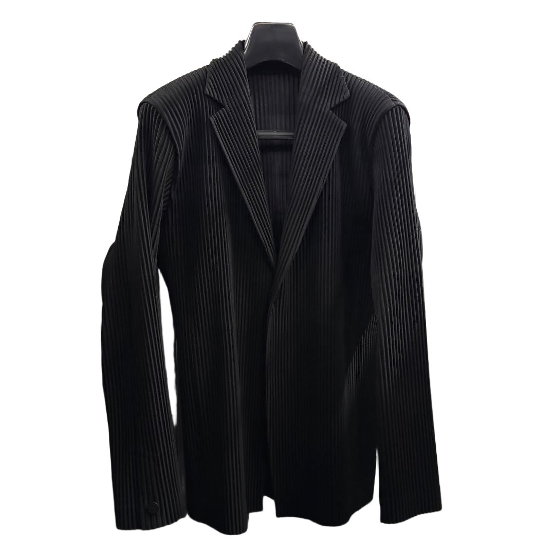 Issey Miyake Homme Plissé Pleated Jacket Black Size 4 Men's